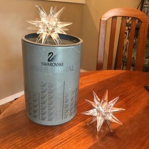 2 Swarovski Silver Crystal Candlestick Holders